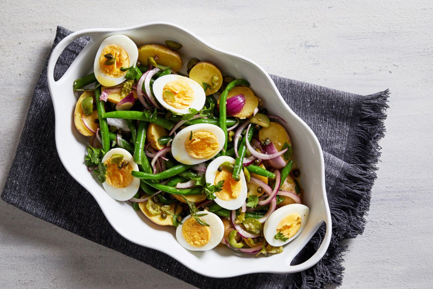 Green bean salad with potatoes, capers and eggs - NZ Herald