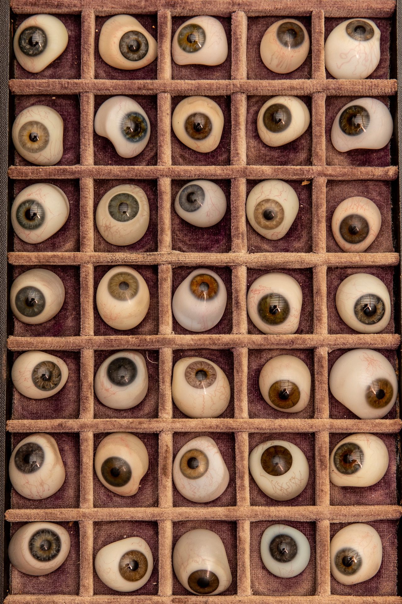 A collection of 200 artificial glass eyes (ocular prostheses)