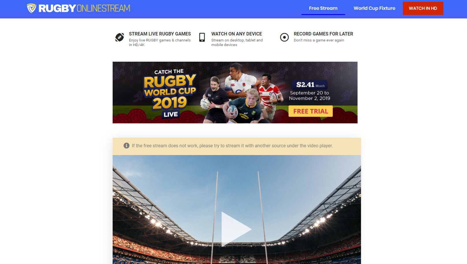 Free rugby online stream