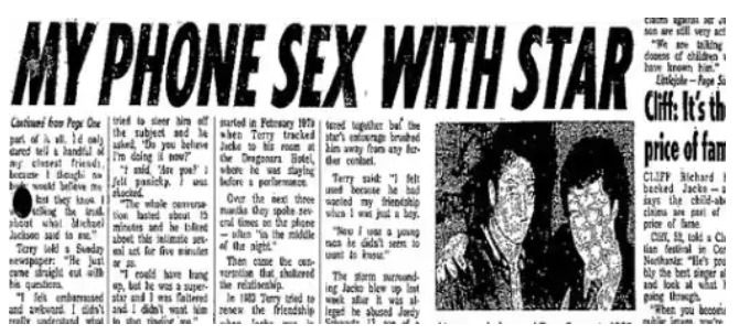 He spoke about masturbation': Michael 1979 phone call to Terry George - Herald