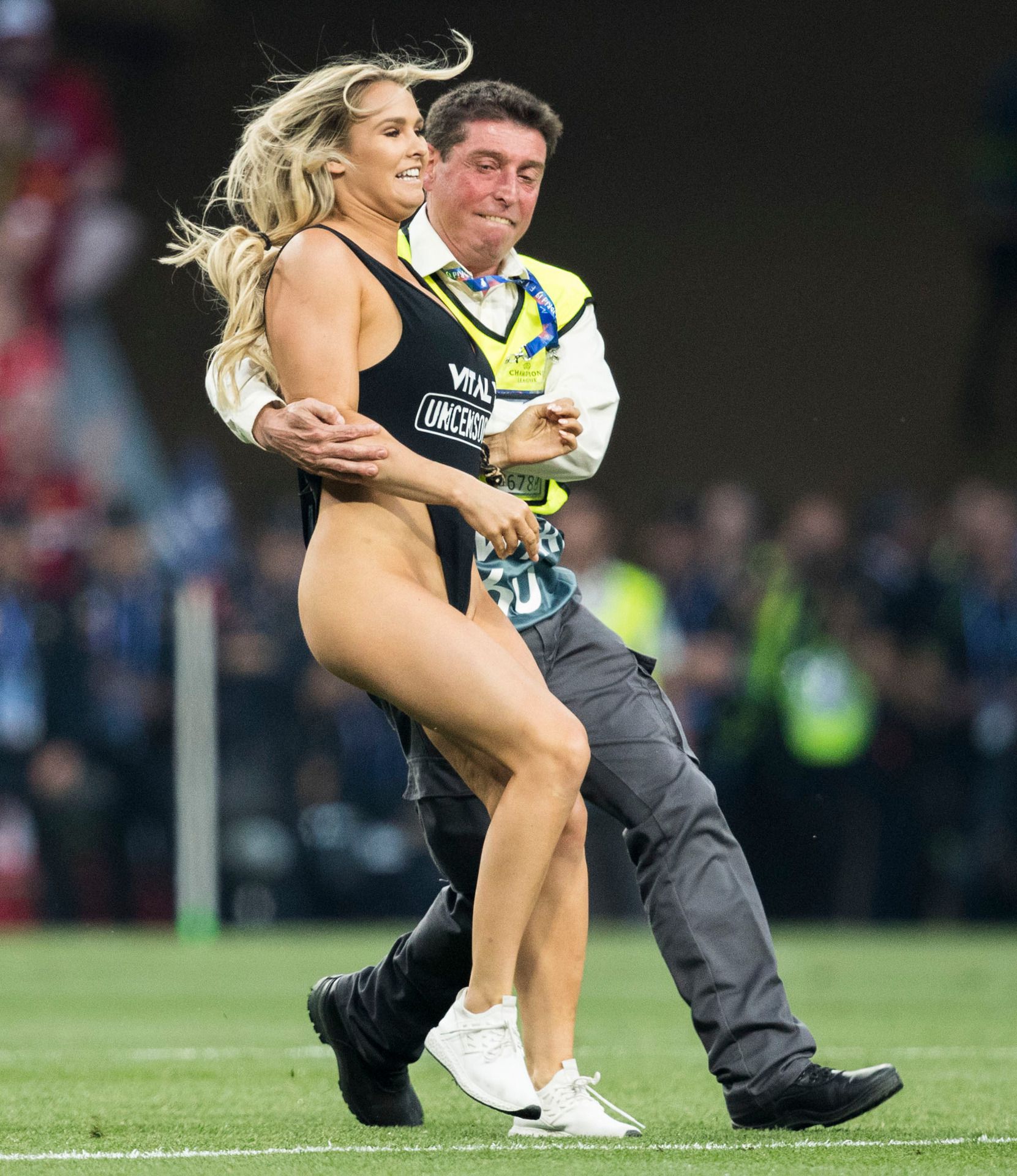 Was champions league porn promoting website pitch invader Super Bowl